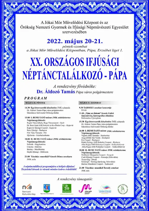 'XX. Országos Ifjúsági Néptánctalálkozó - Pápa' cikk borítóképe