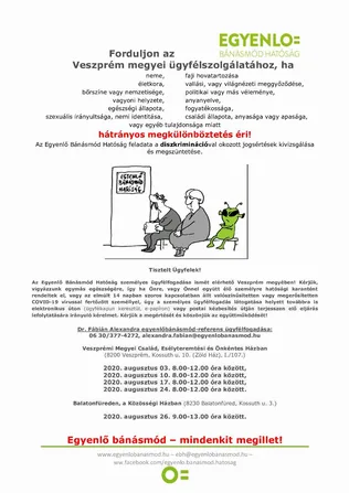 Egyenlő bánásmód ügyfélfogadás borítóképe