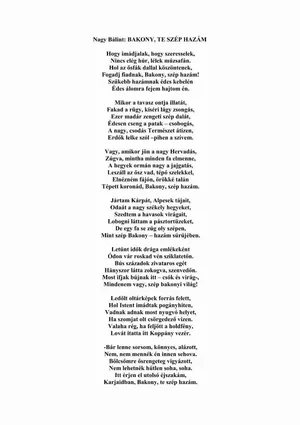 Nagy Bálint: Bakony te szép hazám