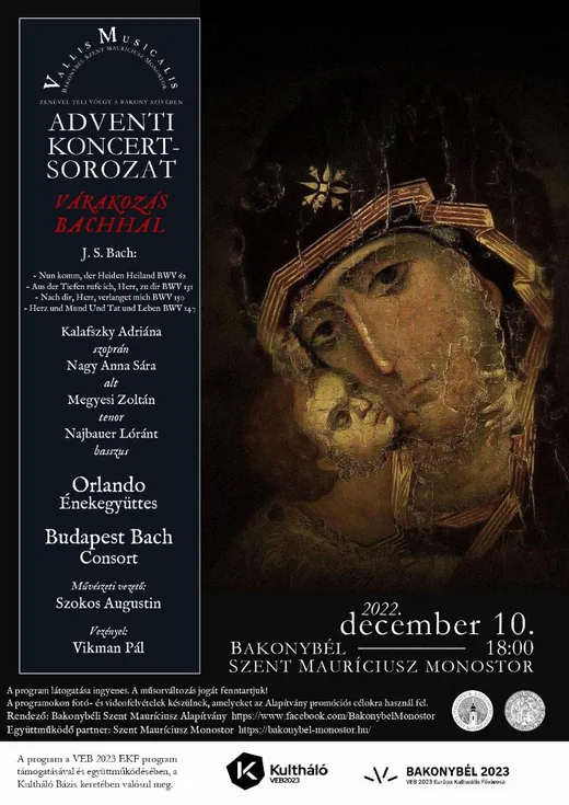 'Adventi koncertsorozat 2022 Bakonybél Szent Mauríciusz Monostor' cikk borítóképe