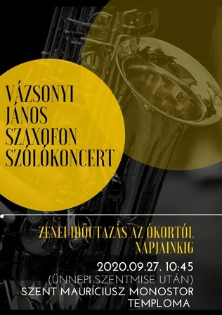 Vázsonyi János szaxofon szólókoncert borítóképe